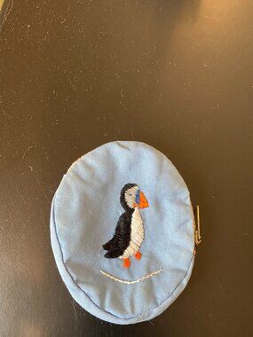 Authentic Grenfell Handcrafted Embroidered Round Coin Purse – Lined